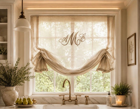 Monogrammed Stationary Sheer Roman #119