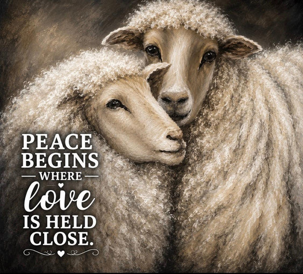 Matted Print - Two Peaceful Sheep (Healing Art)