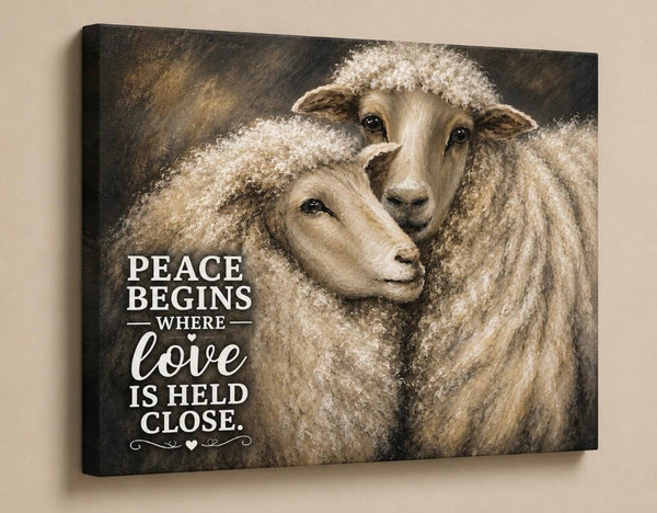 Canvas Print 11" X 14" - Two Peaceful Sheep  (Healing Art)