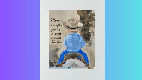 Matted Print - Little Cowboy on a Horse (Healing Art)
