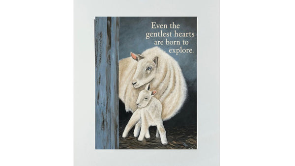 Matted Print - Mother Sheep and Lamb (Healing Art)