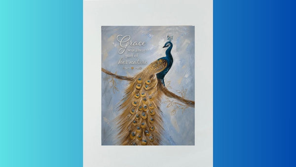Matted Print - Peacock Wall Art  (Healing Art)