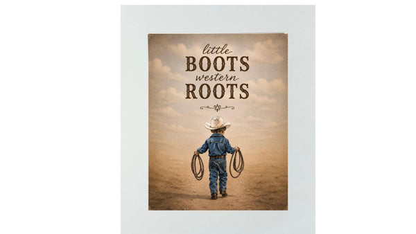 Matted Print - Little Boots Cowboy (Healing Art)