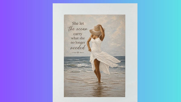 Matted Print - Lady at the Beach (Healing Art)