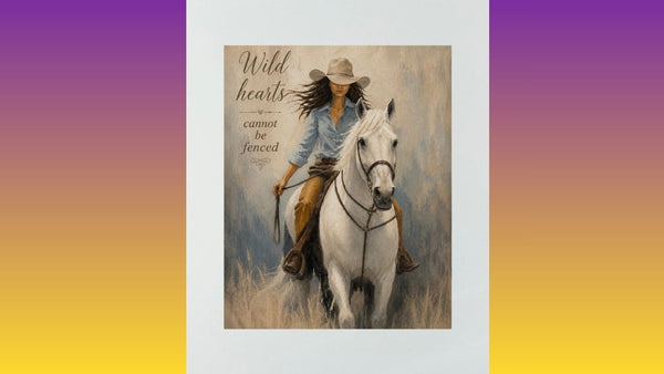 Matted Print - Girl Riding Horse (Healing Art)