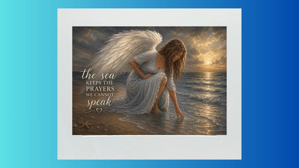 Matted Print - Angel Touching Water (Healing Art)
