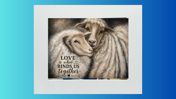 Matted Print -  Loving Sheep (Healing Art)