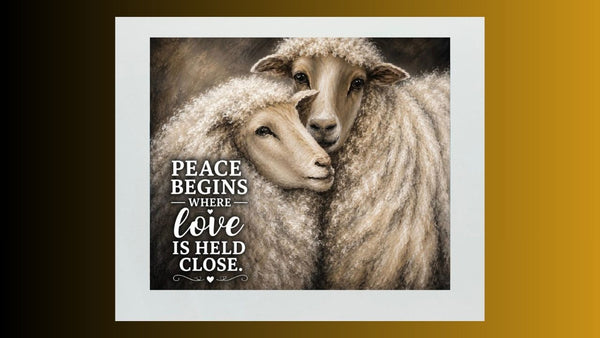 Matted Print - Two Peaceful Sheep (Healing Art)