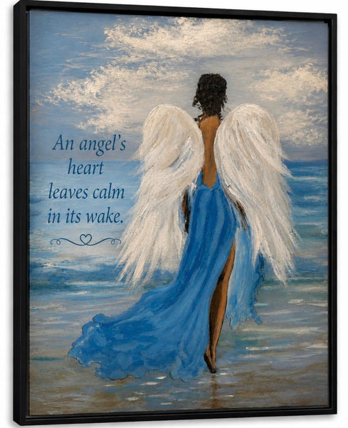 5' X 7" Framed Art - Angel at the Beach