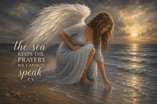 Matted Print - Angel Touching Water (Healing Art)