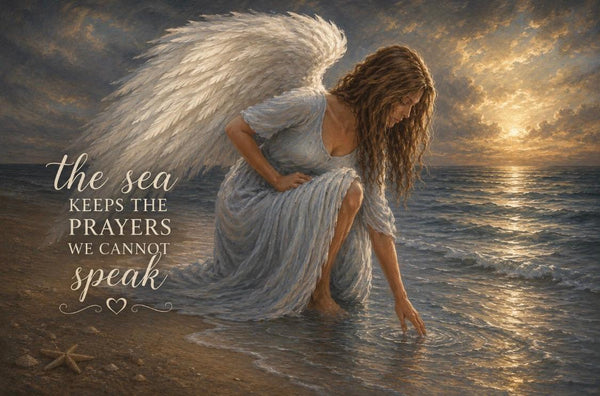 Framed Print 11" X 14" - Angel Touching Water -  (Healing Art)