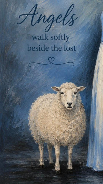 Matted Print - Angel with Sheep (Healing Art)