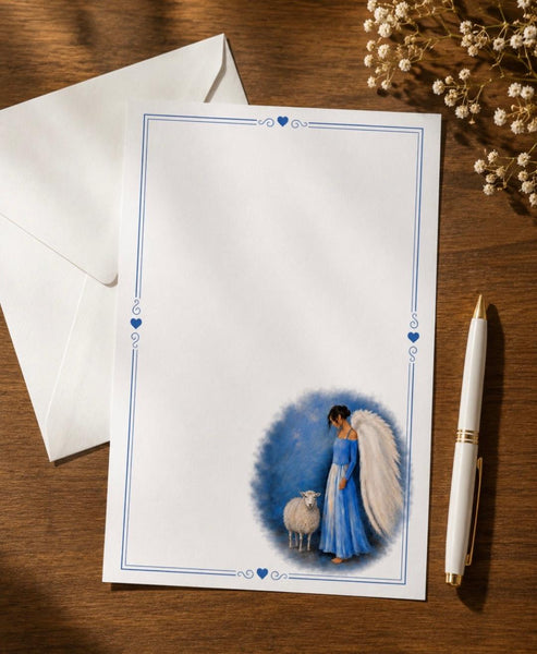 Designer Stationery - Angel with Sheep