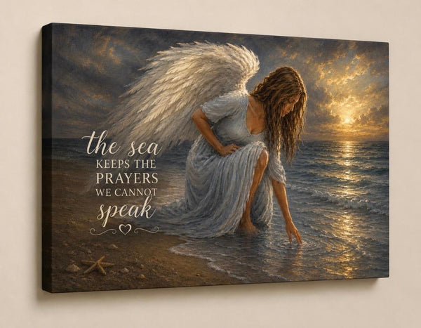 Canvas Print 11" X 14" - Angel Touching Water -  (Healing Art)
