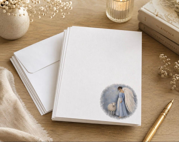 Designer Stationery - Angel with Sheep
