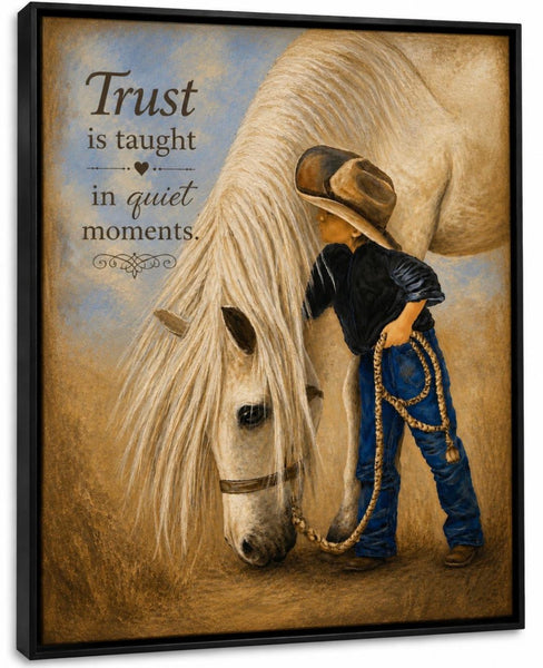 5' X 7" Framed Art - Boy with His Horse (Copy)
