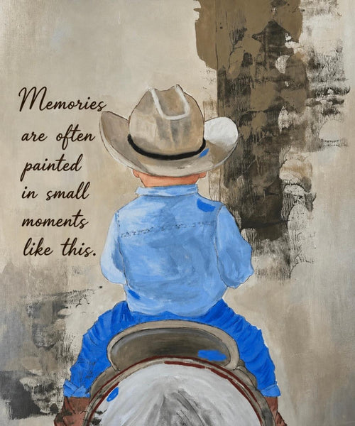 Framed Print 11" X 14" - Boy on Horse -  (Healing Art)