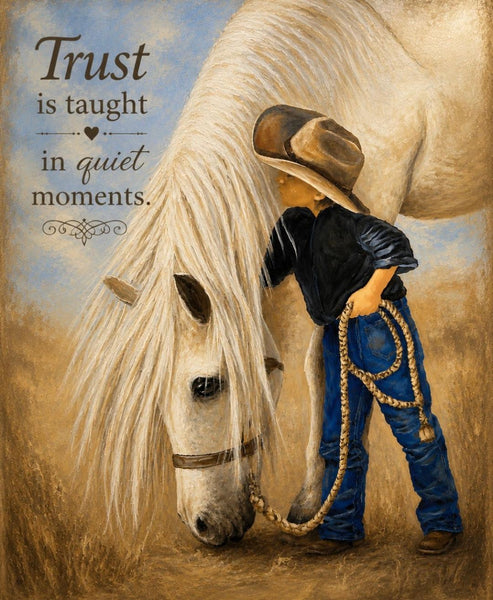 Framed Print 11" X 14" - Boy With His Horse -  (Healing Art)