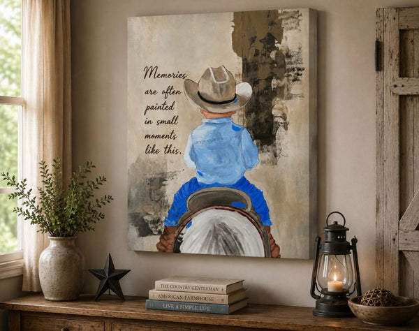 Canvas Print 11" X 14" - Boy on Horse- (Healing Art)