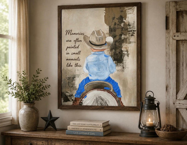 Framed Print 11" X 14" - Boy on Horse -  (Healing Art)
