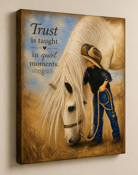 Canvas Print 11" X 14" - Boy With His Horse- (Healing Art)