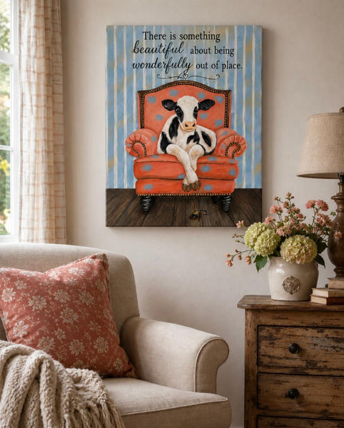 Canvas Print 11" X 14" - Relaxing Cow - (Healing Art)
