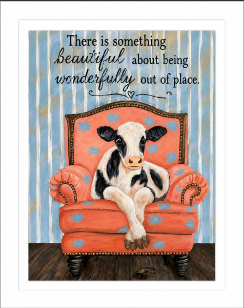 Matted Print - Relaxing Cow (Healing Art)
