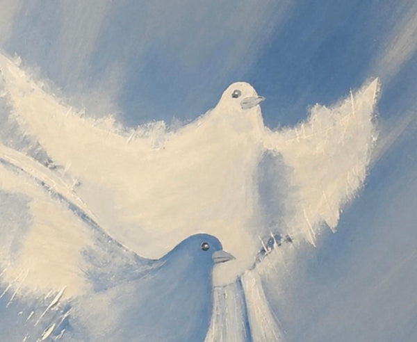 Matted Print - Celestial Doves (Healing Art)