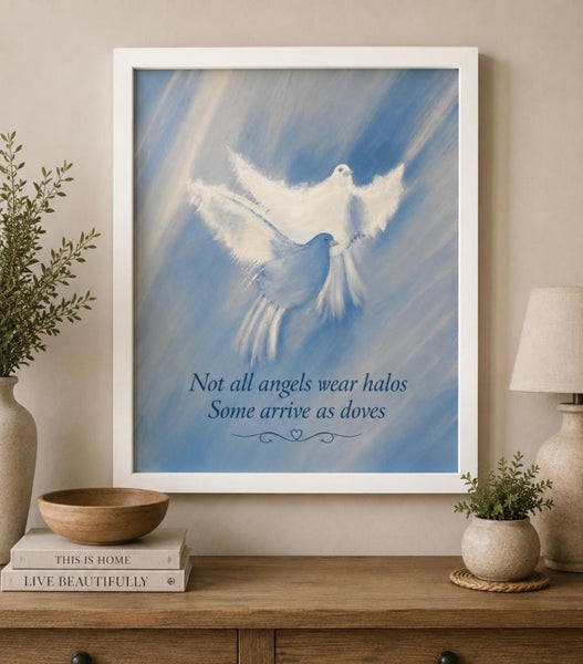 Framed Print 11" X 14" -Celestial Doves -  (Healing Art)