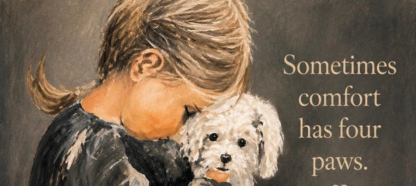 Matted Print - Girl with Her Puppy (Healing Art)