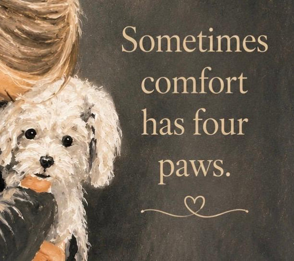 Matted Print - Girl with Her Puppy (Healing Art)