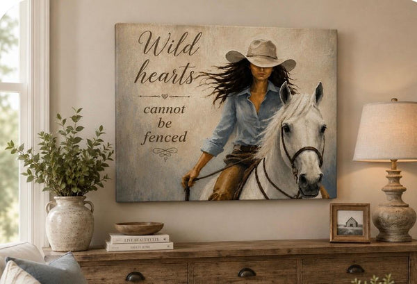 Canvas Print 11" X 14" - Girl Riding Horse -  (Healing Art)