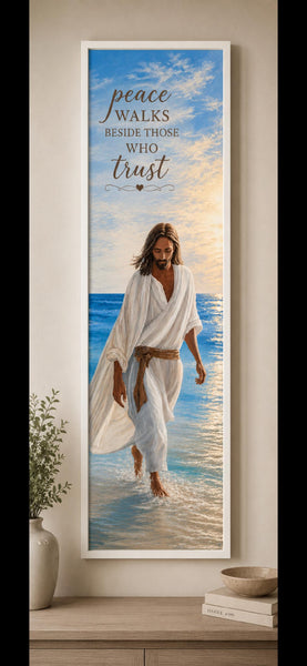 Framed Print 10" X 30" - Jesus of Galilee  (Healing Art)