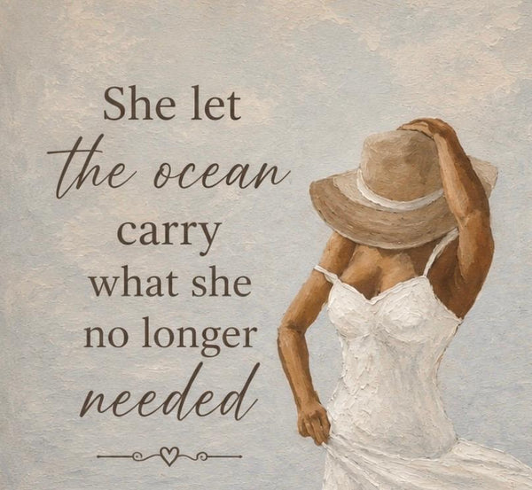 Matted Print - Lady at the Beach (Healing Art)