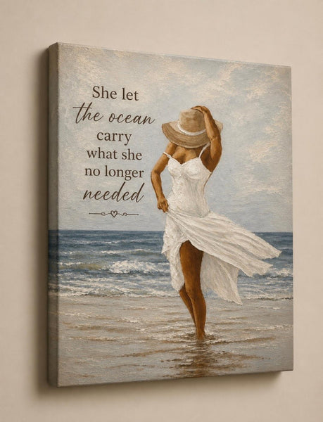 Canvas Print 11" X 14" - Lady at the Beach - (Healing Art)