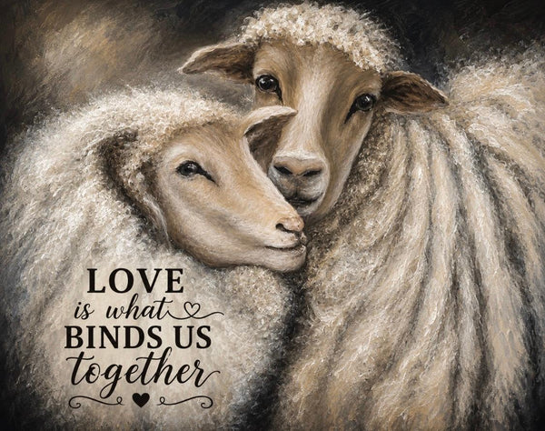 Canvas Print 11" X 14" - Loving Sheep (Healing Art)