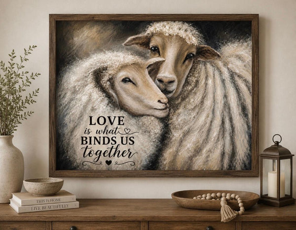 Framed Print 11" X 14" - Loving Sheep (Healing Art)