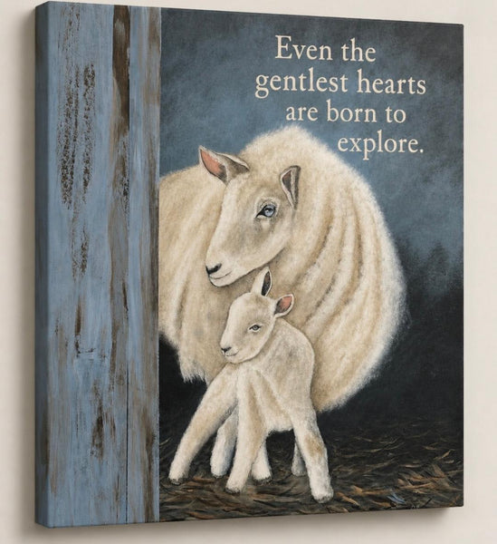 Canvas Print 11" X 14" - Mother Sheep and Lamb (Healing Art)