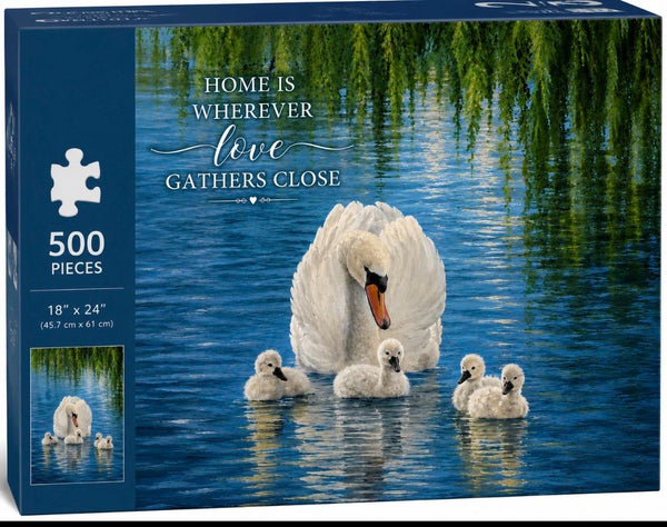 500 Piece Designer Puzzle - Mother Swan