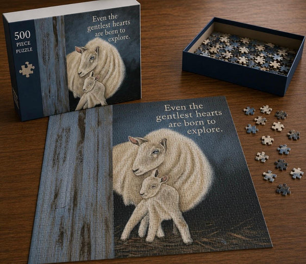 500 Piece Designer Puzzle - Mother Sheep with Lamb