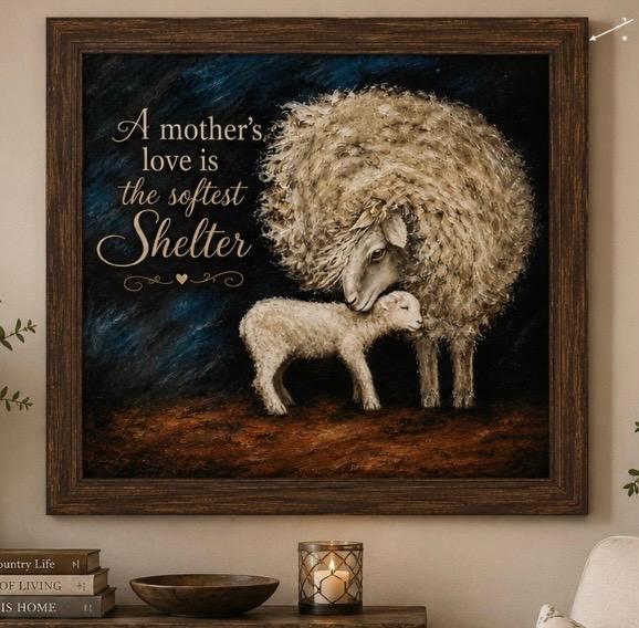 Framed Print 11" X 14" - Mother Sheep's Love (Healing Art)