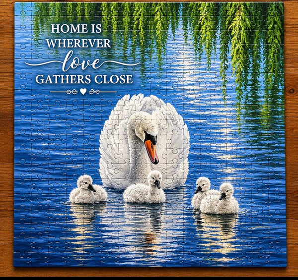 500 Piece Designer Puzzle - Mother Swan