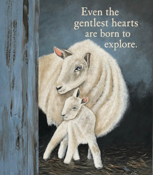 Matted Print - Mother Sheep and Lamb (Healing Art)