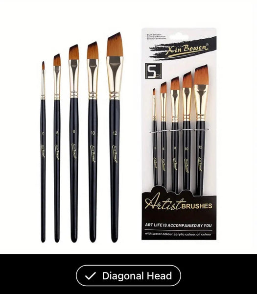 5 Slanted Art Brushes