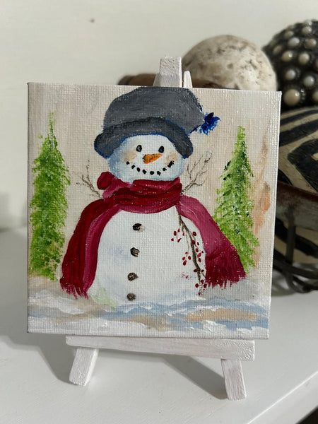 #Art1077 Snowman with Red Scarf