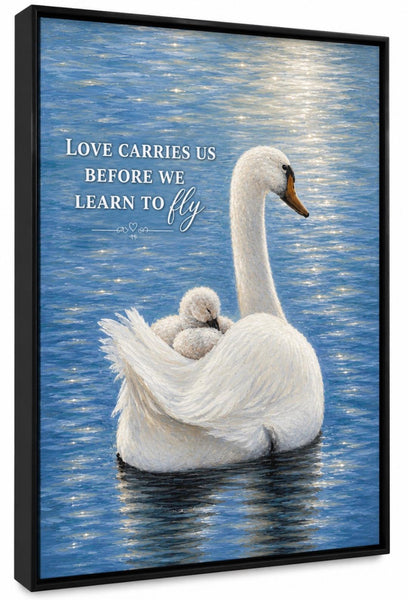 5' X 7" Framed Art - Swan)