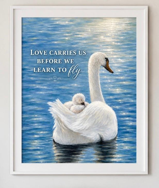 Framed Print 11" X 14" - Swan (Healing Art)