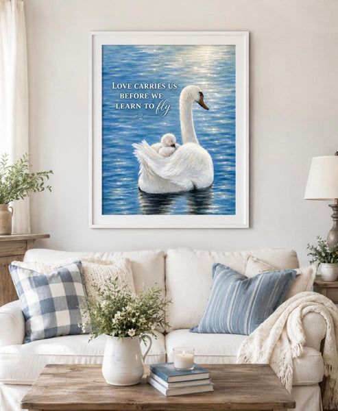 Framed Print 11" X 14" - Swan (Healing Art)