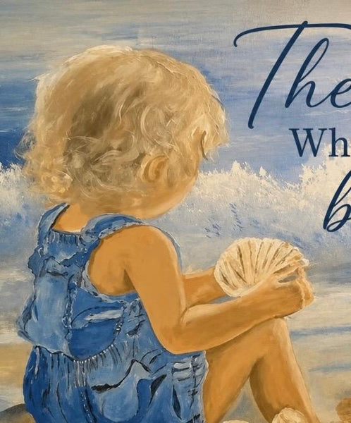 PRINT Toddler with Seashells with Quote
