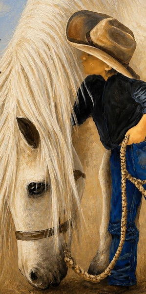 Matted Print - Boy with His Horse (Healing Art)